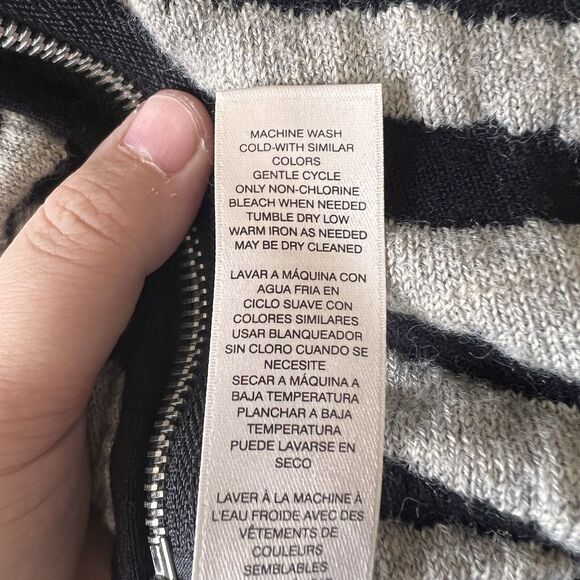 Chico's Cardigan Sweater Jacket 0 S small 4 Asymmetric Zip Boiled Wool Knit Zip - Picture 10 of 11